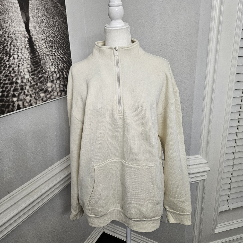 Beyond Yoga cream pullover sweater half zip XL - Picture 5 of 12